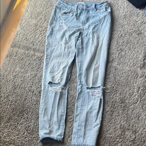 RSQ Blue Distressed Girlfriend Jeans